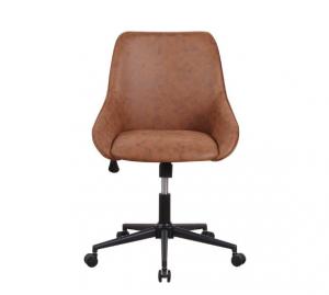 Wholesale Easy Cleaning Leather Brown PU Office Desk Chair Upholstered With Padded Seat And Comfortable Back from china suppliers