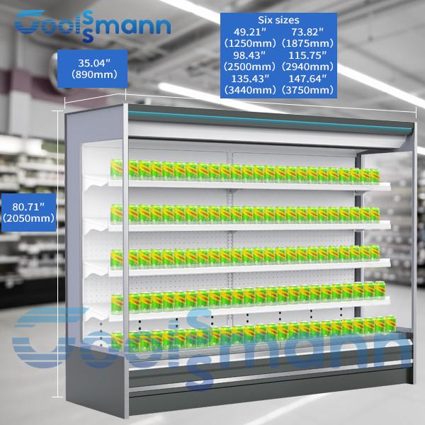 Quality Drink Display Multideck Open Chiller With Night Curtain Showcase Refrigerator for sale