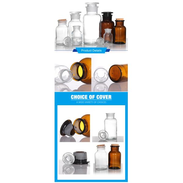 100ml Square Clear Medicine Bottles High Borosilicate Glass