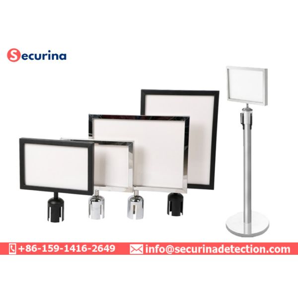 Vertical Frame A4 Post Barrier Sign Holder Racks For Stanchion Barrier