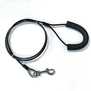 China Adjustable Dog Rope Leash Stainless Steel Pet Tie Out Chain Rope Leash With Snap Hook on sale
