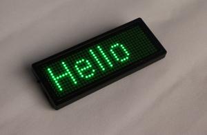 China 32KByte LED Scrolling Name Badge Green Color Indoor For Text / Animation on sale