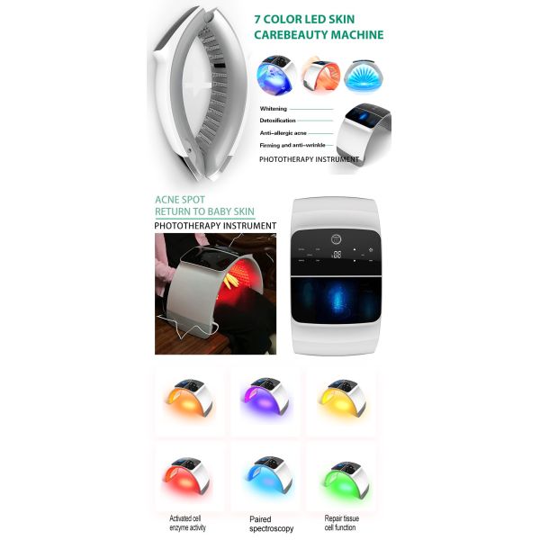Detachable 7 Color ABS 30W Led Photon Therapy Machine For Skin Care