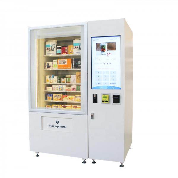 Quality Smart combo Robotic Vending Machine with Lift System for Fresh Food sandwich Salad sushi cupcake with microwave oven for sale