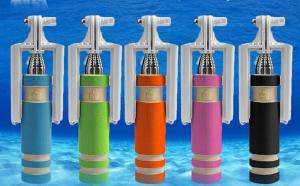 China Super Mini Wired Selfie Stick with Groove Folding Clip Colorful Monopod on sale