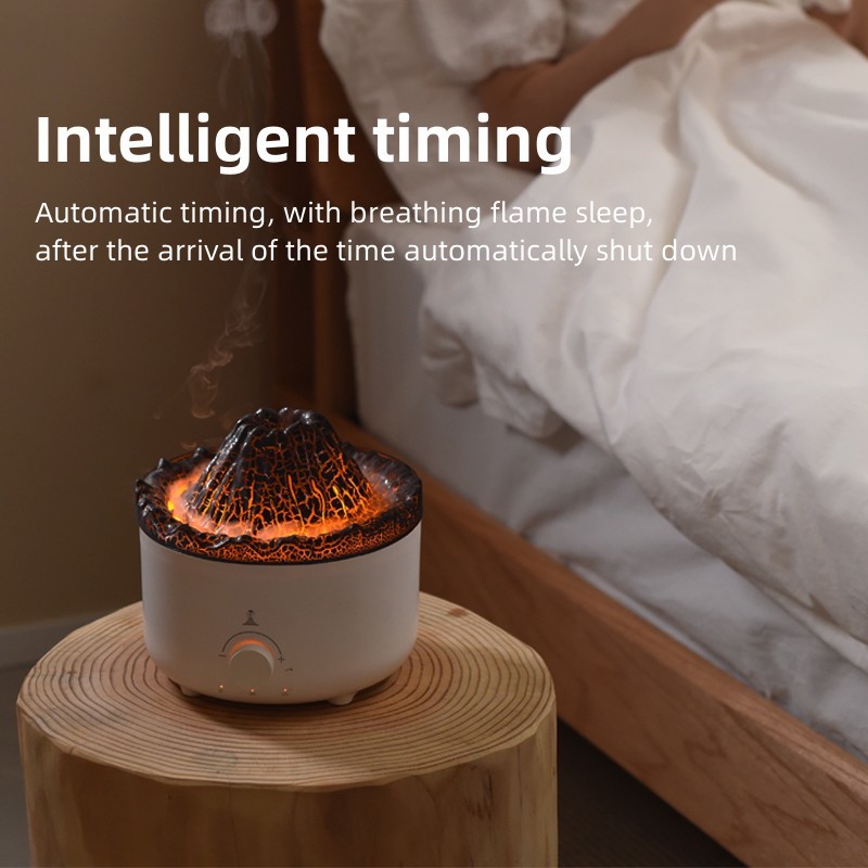 Serene Sleep Fire Flame Humidifier With 7-Color LED Light For Aromatherapy And Stress Relief