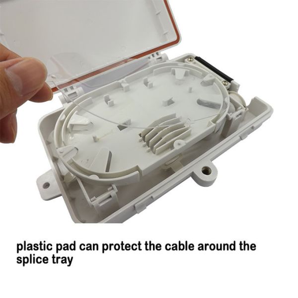 4Port Fiber Optic Terminal Box SC Simplex SM Cables White Waterproof IP-66