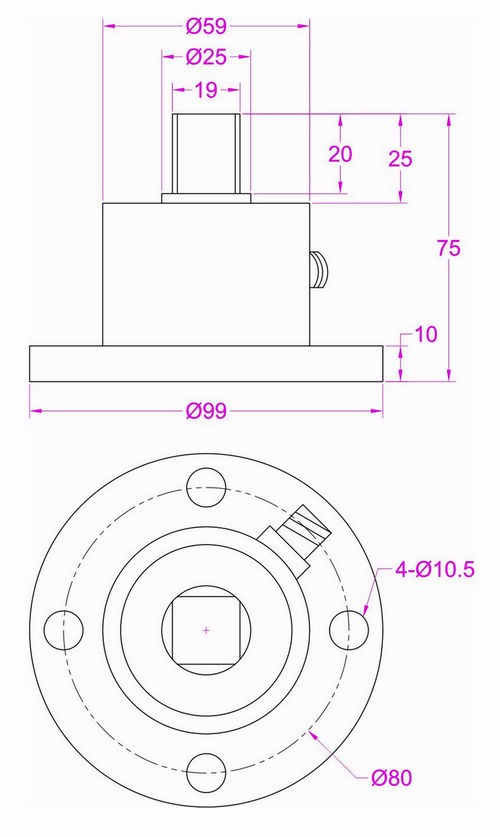 flange to square reaction torque load cell