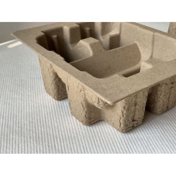 100% OCC Moulded Pulp Containers Dry Press Smooth Custom Pulp Packaging