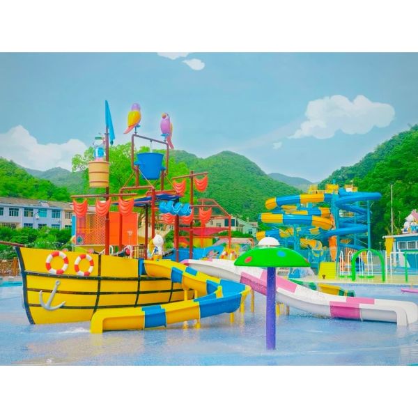 Anti-static Fiberglass Boat Water Slide for Water Parks