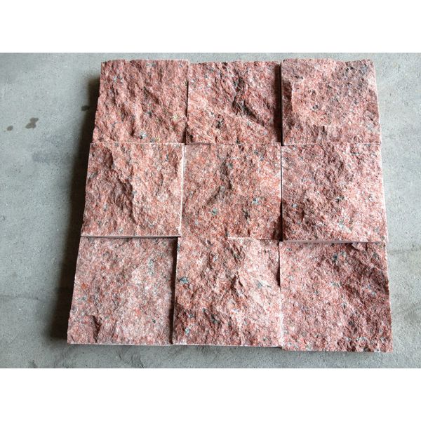 Red Color Rough Granite Kitchen Countertop Floor Tiles 50x50 Slab 2.73 g/cm3