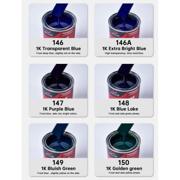Blue Fast Drying Solid White 1K Base Auto Refinish Paint Metallic Blue Car Paint Spray Primer Metallic Auto Paint Color