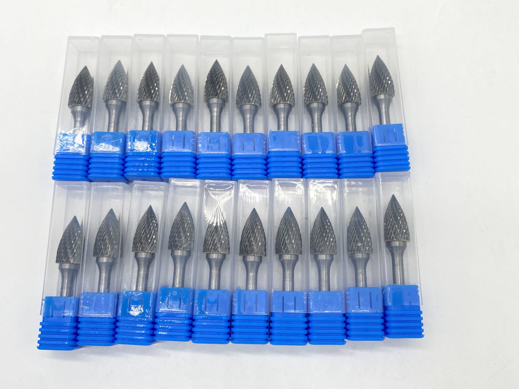 China 1/4inch Shank Solid Dremel Bur Yg8 Tungsten Carbide Burrs Ovel Type Point Tree Carbide Rotary File with Long Shank Burr