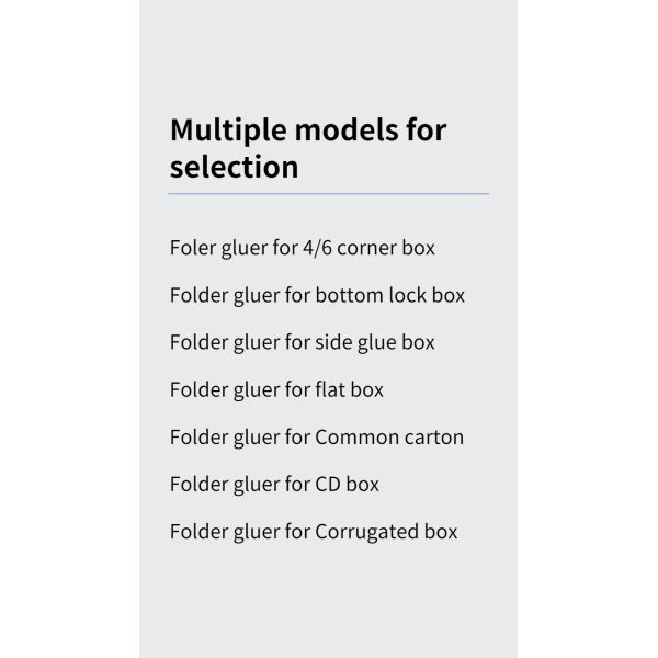 PLC Controlled Folder Gluer Machine for Corrugated Carton Cardboard Box 200g-650g Paper