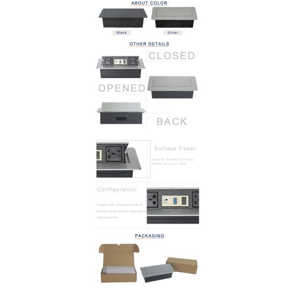 Zinc Alloy 3Mm Surface Thickness Furniture Pop Up Outlet Connector Oval Button With 10~16A Rated Current