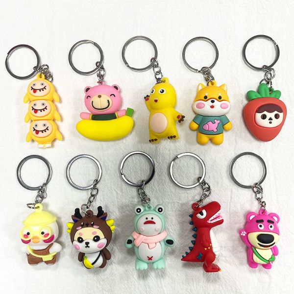 Promotional Business Gift Personalized 2D Keychains Custom 3D Soft PVC Rubber Keychain Plastic Key Chains