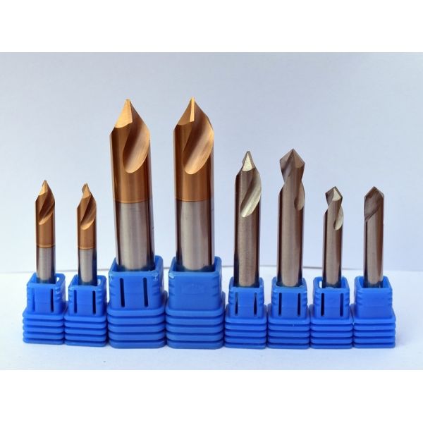 0.8 um Micro Grain Size Chamfer Cutting Tool / End Mill Cutter With Solid Carbide