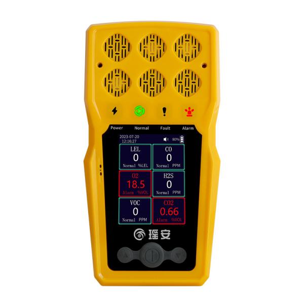 Quality Portable 6 Gas Detector 6 In 1 Industrial Gas Leak Detector With Color Display Graphing for sale