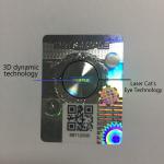 Security Custom Laser Anti Counterfeiting Label 3D Dynamic Trademark Code