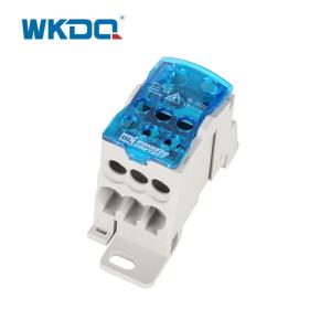 Wholesale Din Rail UKK 125A Unipolar Mini Electrical Power Distribution Terminal Block , Screw Connector Block In Blue and Grey from china suppliers