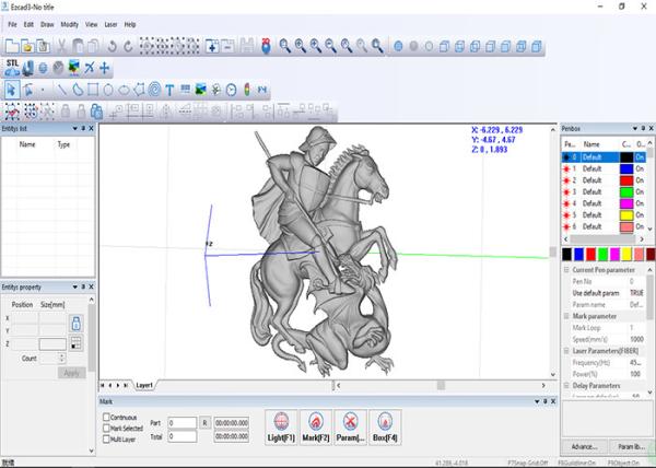 EZCAD3 3D Powerful Laser Controller Software For Laser Engraving Machine , CE