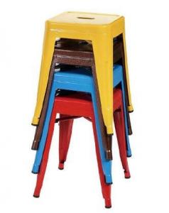 China Small Size Metal Event Stool Tolix Dining Chairs in Powder Coating , Yellow Blue Red on sale