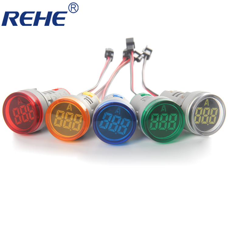 New Design mini round led indicator ammeter light/lamp with digital led display