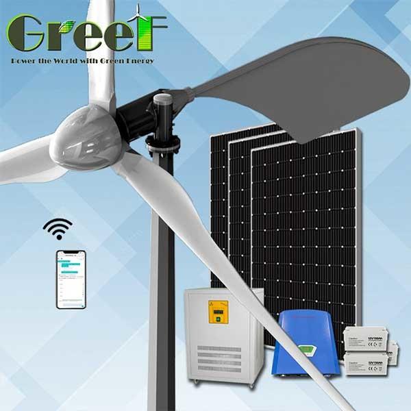 Quality Three Phase On Grid Hybrid Solar Wind Turbine Generator System 5KW for sale