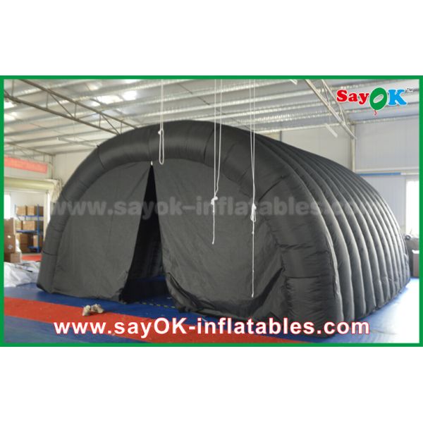 Air Inflatable Tent Black 210D Oxford Tunnel Inflatable Camping Tent With Logo Print Total Dark