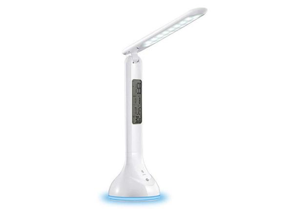 Quality White Dimmable Led Desk Lamp , Smd Led Foldable Desk Lamp With Calendar Clock for sale