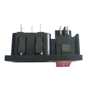 15A 250V Panel Mount IEC C14 Inlet Socket with Boat Shape Rocker Switch