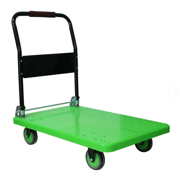 Heavy Duty 400kg Plastic Folding Platform Hand Trolley Cart Heavy Duty Durable Plastic Four Wheels Folding Pallet Tool Trolley Cart