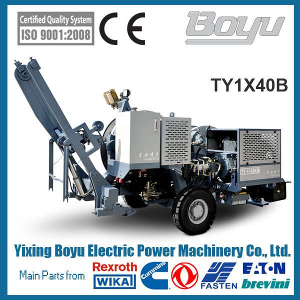 Single Conductor Hydraulic Cable Stringing Equipment Pulling Machine 40kN 4T , Cummins Engine
