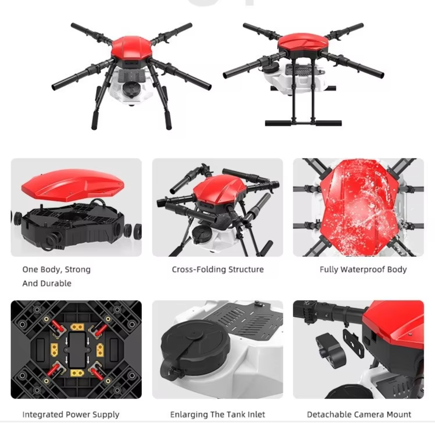 Plastic Multi-Rotor Sprayer Remote Control Drone Sprayer Battery Operated E410P/E416P/E610P/E616P Agric
