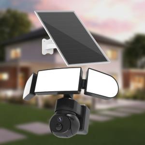Wholesale 4MP WiFi Solar Security Camera 1500 Lumens 4X Digital Zoom Human Tracking 2K Solar Camera from china suppliers