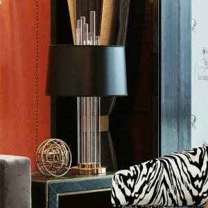 China 60W Customized LED Bedroom Crystal Table Lamp Black Blue Red Yellow on sale