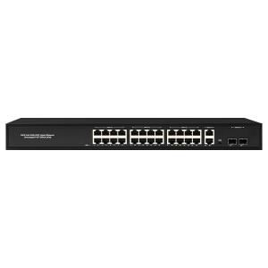 China 28 Port Commercial Hybrid POE Switch Unmanaged 4x100/1000M Uplink 450W Budget on sale