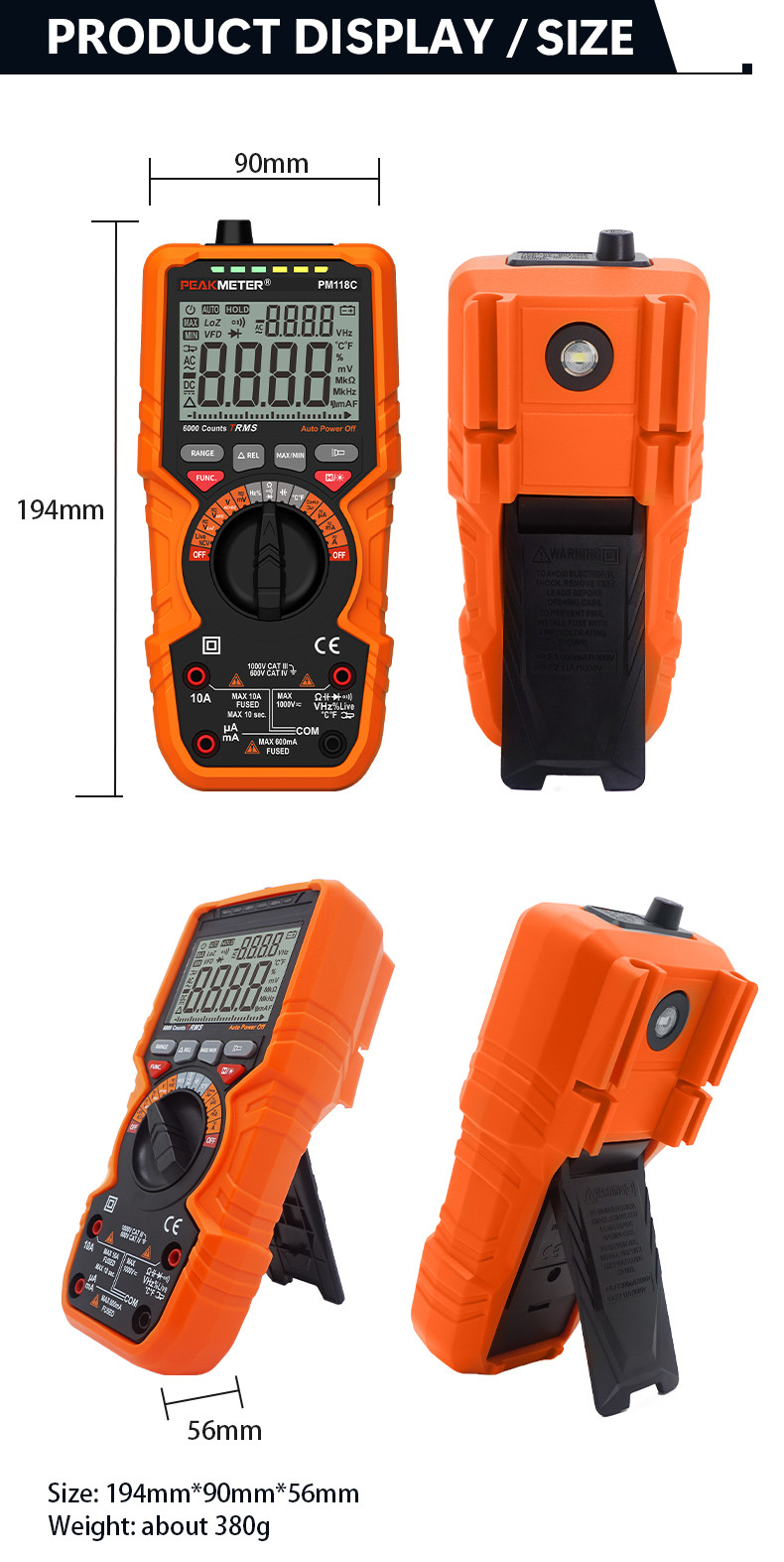 Manual And Auto Range Digital Meter for AC DC Voltage MAX And MIN Measurement