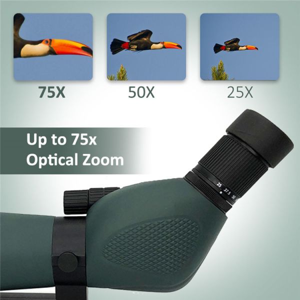 25-75x80 Long Distance Spotting Telescope High Definition