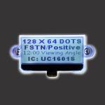 Green Color Lcd Screen COG LCD Module With 128 * 64 Pixels Resolution Mono Lcd