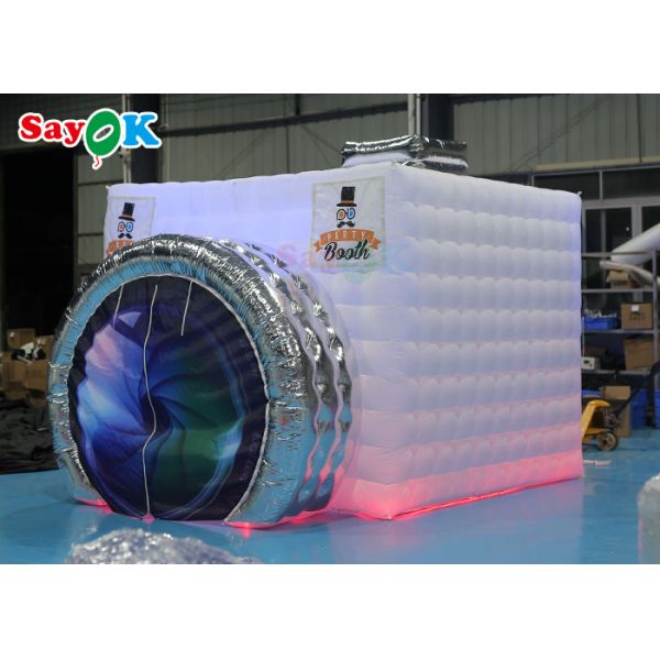 210D Oxford Cloth White Inflatable Photo Booth 7*7*4mH Custom Color