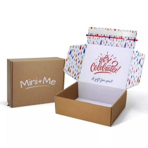 Kraft Corrugated Shipping Eco Friendly Easy Tear Trip Zipper Mailing Custom Mailer Boxes Paper Packaging