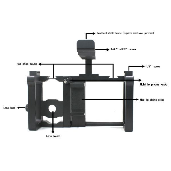 Professional Shooting Camera Lens Attachment , Aluminum Dslr Camera Cage Kit