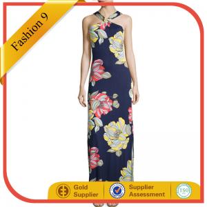 China Floral-Print Maxi Halter Dress maxi dress on sale