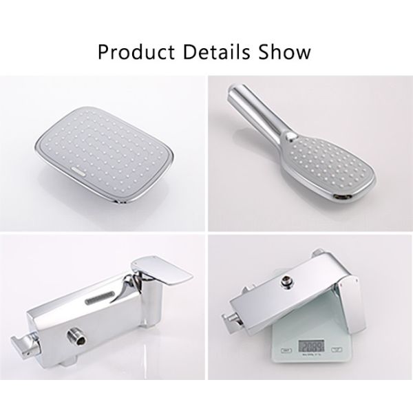 Chrome Shower Set With Thermostatic Mixer , Thermostatic Rain Fall Shower System