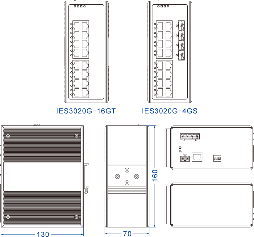 Unmanaged 20 Port Network Switch , Full Gigabit Switch For Smart Grid