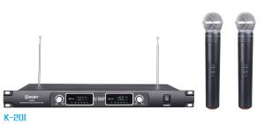 UHF two channels fixed- frequency wireless microphone K-201