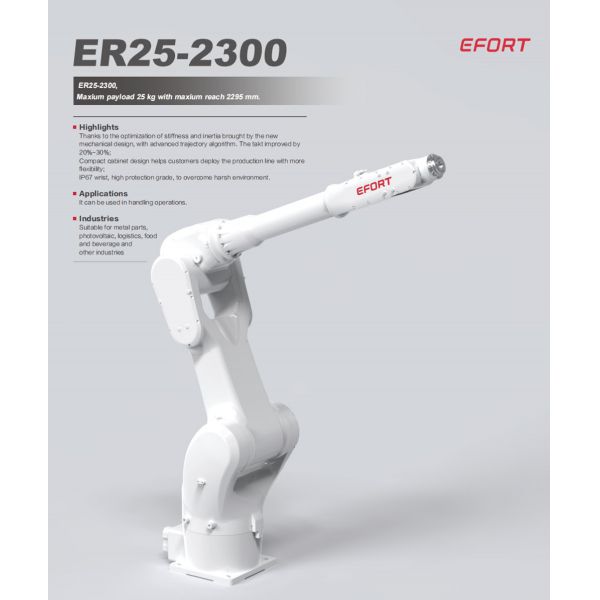 General Industrial Robot In Handling Operations For Metal Parts Photovoltaic Logistics Food And Beverage ER25-2300
