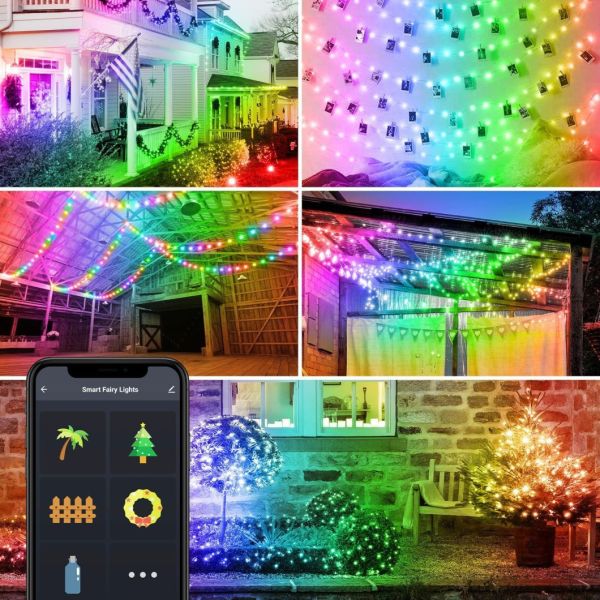 Bluetooth WiFi Solar Decorative Lights 5m 10m Colorful Globe Lights