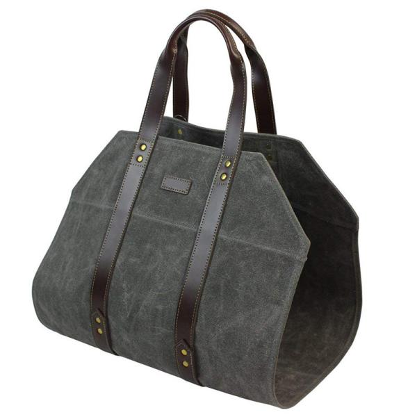 Quality Light Weight Firewood Tote Canvas Log Carrier Waxed Canvas Material Made for sale